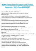 NORA Bronze Test Questions and Verified Answers 2026&sol;2027 Complete Certification Exam Study Guide