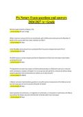 PA Notary Exam questions and answers 20262027 A&plus; Grade