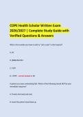 &NewLine;COPE Health Scholar Written Exam &NewLine;2026&sol;2027 &vert; Complete Study Guide with Verified Questions & Answers &NewLine; &NewLine;