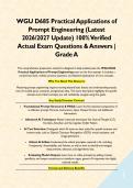 WGU D685 Practical Applications of Prompt Engineering &lpar;Latest 2026&sol;2027 Update&rpar; 100&percnt; Verified Actual Exam Questions & Answers &vert; Grade A&NewLine;&NewLine;