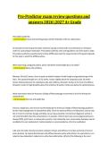 Pre-Predictor exam review questions and answers 20262027 A&plus; Grade