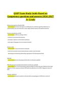 QASP Exam Study Guide Based on Competency questions and answers 20262027 A&plus; Grade