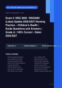 NSG 3600 Children's Health Nursing Practice Exam 2 Actual 2026&sol;2027 &ndash; 100&percnt; Verified &vert; Detailed Rationales &ndash; Pass Guaranteed &ndash; A&plus; Graded