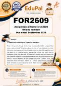 FOR2609 Assignment 2 &lpar;COMPLETE ANSWERS&rpar; Semester 2 2026 - DUE 2026