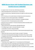 NORA Review Exam with Certified Questions and Verified Answers 2026&sol;2027 Complete Certification Exam Study Guide