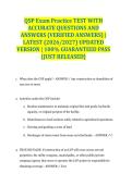 QSP Exam Practice TEST WITH ACCURATE QUESTIONS AND ANSWERS &lpar;VERIFIED ANSWERS&rpar; &vert; LATEST &lpar;2026&sol;2027&rpar; UPDATED VERSION &vert; 100&percnt; GUARANTEED PASS &lbrace;JUST RELEASED&rcub;