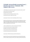 NUR 6001 Advanced Health Assessment Exam 2 &vert; Questions and Answers &plus; Rationales &vert; 2026 Updated &vert; 100&percnt; correct