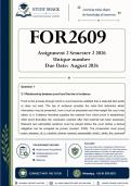 FOR2609 Assignment 2 &lpar;QUALITY ANSWERS&rpar; Semester 2 2026