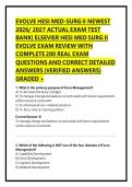 EVOLVE HESI MED-SURG II NEWEST &NewLine;2026&sol; 2027 ACTUAL EXAM TEST &NewLine;BANK&vert; ELSEVIER HESI MED SURG II &NewLine;EVOLVE EXAM REVIEW WITH &NewLine;COMPLETE 200 REAL EXAM &NewLine;QUESTIONS AND CORRECT DETAILED &NewLine;ANSWERS &lpar;VERIFIED ANSWERS&rpar;  &NewLine;GRADED &plus; 