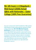 Galen College NU 185 Med-Surg II Exam 1&ndash;4 Megabank&colon; Actual Questions&comma; Answers & Rationales &lpar;2026&comma; 100&percnt; Pass Guarantee&rpar;