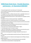 NORA Study Guide Exam &ndash; Possible Questions and Answers 2026&sol;2027 Complete Certification Exam Preparation
