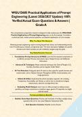 WGU D685 Practical Applications of Prompt Engineering BUNDLE &lpar;Latest 2026&sol;2027 Update&rpar; 100&percnt; Verified Actual Exam Questions & Answers &vert; Grade A