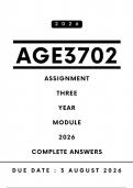 AGE3702 Assignment 3 Answers - Yearly Module&comma; 2026 &vert; Due Date 3 August 2026