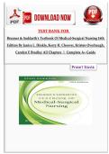 Test Bank For Brunner & Suddarth's Textbook Of Medical-Surgical Nursing 16th Edition By Janice L&period; Hinkle&comma; Kerry H&period; Cheever&comma; Kristen Overbaugh&comma; Carolyn E Bradley All Chapters &vert;&vert; Complete A&plus; Guide&NewLine;