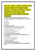 NUR 201 EXAM 1 &lpar;FORTIS&rpar; NEWEST 2026 ACTUAL EXAM TEST BANK&vert; NUR201 MEDICAL-SURGICAL NURSING I EXAM 1 REVIEW WITH 200 REAL EXAM QUESTIONS AND CORRECT VERIFIED ANSWERS