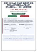 BIOS 251 Lab Exam Questions and Answers with Rationales &vert; Latest 2026 Mock Practice Set &vert; 100&percnt; Verified Solutions&NewLine;&NewLine;