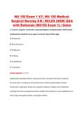 NU 192 Exam 1 V3 &vert; NU 192 Medical&NewLine;Surgical Nursing II-B &vert; NCLEX &lpar;NGN&rpar; Q&A &NewLine;with Rationale &lpar;NU192 Exam 1&rpar; &vert; Galen 