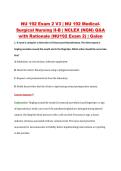 NU 192 Exam 2 V3 &vert; NU 192 Medical&NewLine;Surgical Nursing II-B &vert; NCLEX &lpar;NGN&rpar; Q&A &NewLine;with Rationale &lpar;NU192 Exam 2&rpar; &vert; Galen
