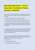 WGU D444 Adult Health 1 &ndash; Exam 4 &NewLine;Study Guide &vert; OA Review & Practice Questions &vert; 2026&sol;2027 &NewLine;