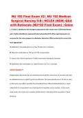 NU 192 Final Exam V2 &vert; NU 192 Medical&NewLine;Surgical Nursing II-B &vert; NCLEX &lpar;NGN&rpar; Q&A &NewLine;with Rationale &lpar;NU192 Final Exam&rpar; &vert; Galen 