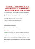 NU 192 Exam 4 V2 &vert; NU 192 Medical&NewLine;Surgical Nursing II-B &vert; NCLEX &lpar;NGN&rpar; Q&A &NewLine;with Rationale &lpar;NU192 Exam 4&rpar; &vert; Galen 
