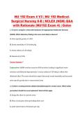 NU 192 Exam 4 V3 &vert; NU 192 Medical&NewLine;Surgical Nursing II-B &vert; NCLEX &lpar;NGN&rpar; Q&A &NewLine;with Rationale &lpar;NU192 Exam 4&rpar; &vert; Galen 