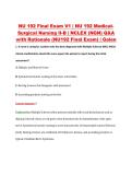 NU 192 Final Exam V1 &vert; NU 192 Medical&NewLine;Surgical Nursing II-B &vert; NCLEX &lpar;NGN&rpar; Q&A &NewLine;with Rationale &lpar;NU192 Final Exam&rpar; &vert; Galen 