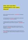 HFMA CRCR EXAM PREP &vert; &NewLine;COMPREHENSIVE STUDY GUIDE &vert; 2026&sol;2027 &NewLine;