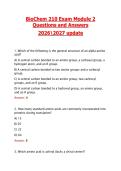BioChem 210 Exam Module 2 &NewLine;Questions and Ansẉers  &NewLine;20262027 update 