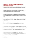 CRIM 451 TEST 1&lowbar;76 QUESTIONS WITH VERIFIED ANSWERS&comma;100&percnt;CORRECT