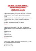 BioChem 210 Exam Module 3 &NewLine;Questions and Ansẉers  &NewLine;20262027 update 