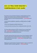 ACA 122 FINAL EXAM 2026&sol;2027 &vert; COMPREHENSIVE STUDY GUIDE 