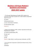 BioChem 210 Exam Module 5 &NewLine;Questions and Ansẉers  &NewLine;20262027 update 