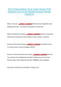 SCCJA Special Basic Study Guide Newest 2026 &NewLine;Questions and Correct Detailed Answers Already &NewLine;Graded A&plus; 