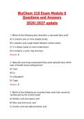 BioChem 210 Exam Module 6 &NewLine;Questions and Ansẉers  &NewLine;20262027 update 