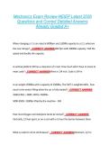 Mechanics Exam Review-NEIEP Latest 2026 &NewLine;Questions and Correct Detailed Answers &NewLine;Already Graded A&plus; 