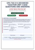 CPA TAX 214 Advanced Taxation Unit 3 Quiz &vert; 160 Questions with Answers & Detailed Rationales &vert; Updated for Latest IRS Guidelines
