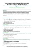 NAEMT Instructor Preparation Course Final Exam Evaluation &ndash; National Association of Emergency Medical Technicians &lpar;NAEMT&rpar; &ndash; 2026&sol;2027 Academic Year &ndash; Verified Questions and Answers for EMS Instructors and Educators