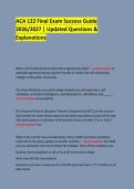 ACA 122 Final Exam Success Guide &NewLine;2026&sol;2027 &vert; Updated Questions & Explanations  &NewLine;