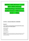 NSG530 &sol; NSG 530 Exam 1 &lpar;Latest &NewLine;2024 &sol; 2025&rpar;&colon; Advanced &NewLine;Pathophysiology &vert; Questions and &NewLine;Verified Answers &vert; 100&percnt; Correct &vert; &NewLine;Grade A - Wilkes