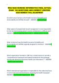 WGU D220 NURSING INFORMATICS FINAL ACTUAL EXAM 160 QUESTIONS AND ANSWERS