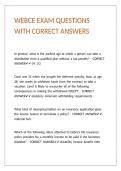 WEBCE EXAM QUESTIONS WITH CORRECT ANSWERS 
