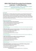 HSPA CRCST Sterile Processing Exam Evaluation &ndash; Healthcare Sterile Processing Association &lpar;HSPA&rpar; &ndash; 2026&sol;2027 Academic Year &ndash; Verified Questions and Answers for Certified Registered Central Service Technicians