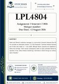 LPL4804 Assignment 1 &lpar;QUALITY ANSWERS&rpar; Semester 2 2026