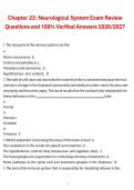 Neurological System Exam &lpar;Chapter 23&rpar; &ndash; 2026&sol;2027 &ndash; Exam Review Questions with 100&percnt; Verified Answers