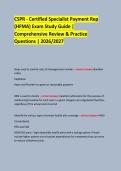 CSPR - Certified Specialist Payment Rep &NewLine;&lpar;HFMA&rpar; Exam Study Guide &vert; &NewLine;Comprehensive Review & Practice Questions &vert; 2026&sol;2027 &NewLine;