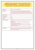 PERIOP 101 FINAL EXAM ACTUAL QUESTIONS AND&NewLine;ANSWERS 2026 GRADED A &plus; - 250 Questions and Answers&NewLine;Already Graded A&plus; Premium Exam Tested And Verified