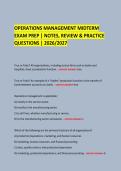  &NewLine;OPERATIONS MANAGEMENT MIDTERM &NewLine;EXAM PREP &vert; NOTES&comma; REVIEW & PRACTICE QUESTIONS &vert; 2026&sol;2027 &NewLine;