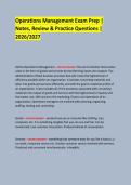 Operations Management Exam Prep &vert; &NewLine;Notes&comma; Review & Practice Questions &vert; 2026&sol;2027 &NewLine;