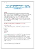Music Appreciation Final Exam &ndash; Official &NewLine;Academic Board of Music and Arts &ndash; 2026&sol;2027 &NewLine;Academic Year